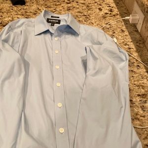 Express light blue stretch slim fit.  Light blue.  XS neck 13-13.5.  Great shape